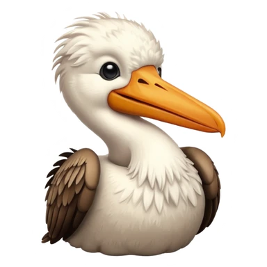 Create a really cute,  simple, cartoon pelican emoji that i can copy and paste into text sticker
