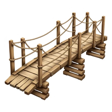 bridge made off rope and wood side view sticker
