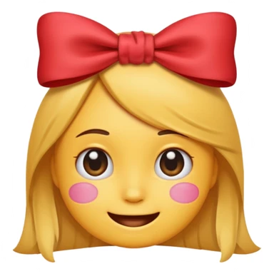 Cute emoji with bow on right side top head with this head 🥹 sticker