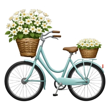 Bicycle with white flowers in front sticker