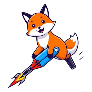 Mean and Evil Fox launching rockets and missiles    sticker