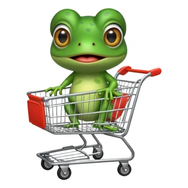 bufo meme frog using a shopping card sticker