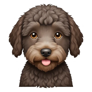 Dark brown gray labradoodle sticker