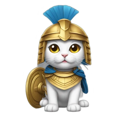 cat dressed as an greek hoplite sticker