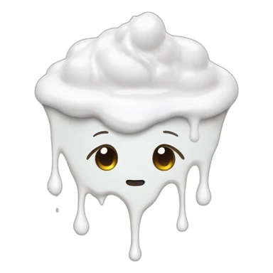 Dripping yogurt emoji face sticker