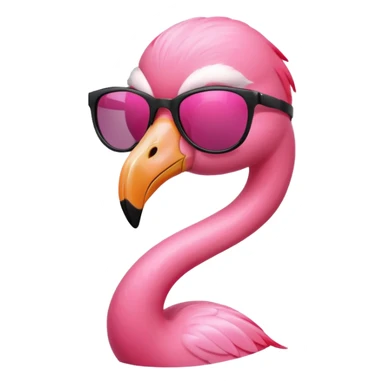 cool flamingo with black sunglasses sticker