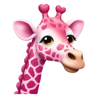 pink giraffe with love heart  sticker