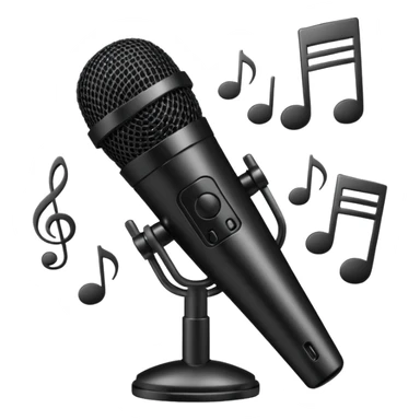 microphone with musical notes around sticker