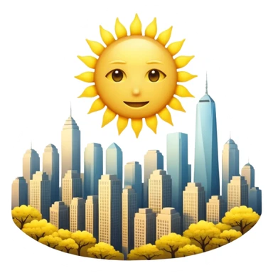 A SHINING AND RADIANT SUN WITHOUT FACE END WITH CITY OR WAVES sticker