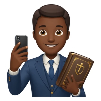 un homme saper swag avec une bible a la main qui fais un selfie  sticker