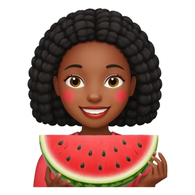 Black girl with water melon sticker
