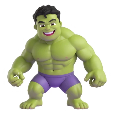 cute friendly hulk superhero smiling for children sticker