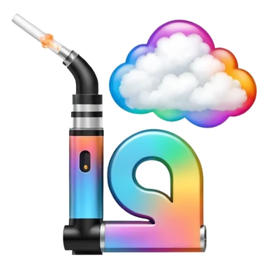 Letter A is designed in the style of an electronic cigarette (Vape theme) with dimensions of 512 by 512 sticker
