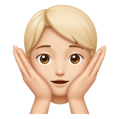 face peeking through hands, playful expression sticker