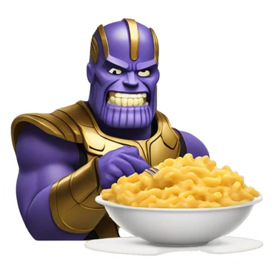 thanos eating mac and cheese sticker