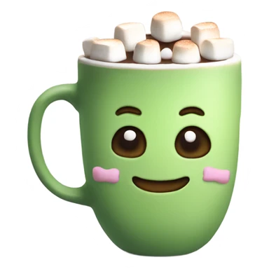 Hot chocolate matcha green with marshmallows  sticker