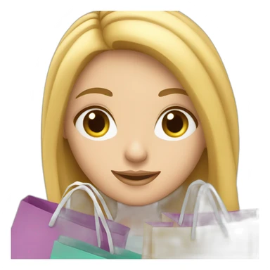 white Girl with shopping bag sticker