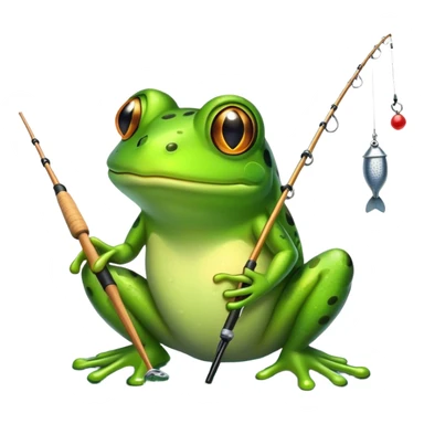 Frog fishing sticker