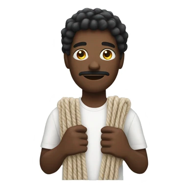 Black guy with yarn sticker