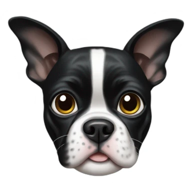Black boston terrier sticker