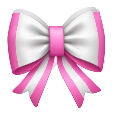 White bow with pink details  sticker