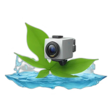 security-ptz-camera-and-leaf-floating-on-water-block sticker