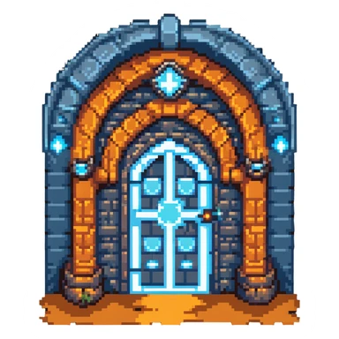 Blue dungeon gate from Solo Leveling, glowing mystical portal sticker