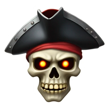 Scary pirate skull with glowing red eyes sticker