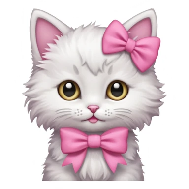 un gatito con un moño rosa sticker