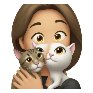cat kissing women sticker