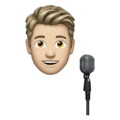 singer Nikolai baskov with a microphone sticker