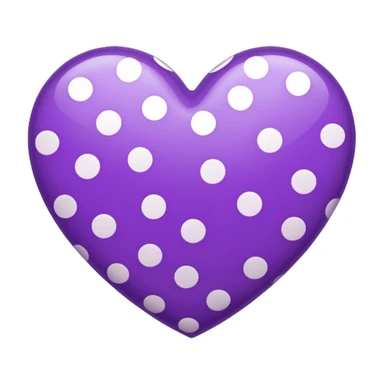 purple heart with a polka dot pattern sticker