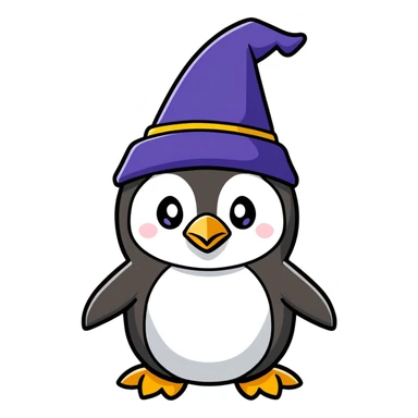 A penguin wizard sticker