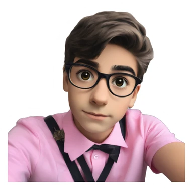 Aidan Gallagher with pink bow sticker