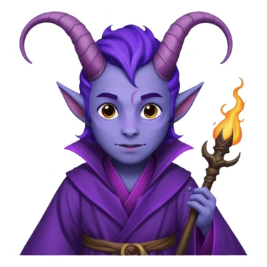 wizard thiefling with purple skin sticker
