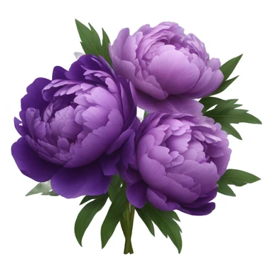 composition of purple peonies sticker