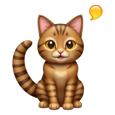 cinematic-[brown tabby cat]-realistic-full-body-sitting-emoji,-tail-curled-playfully-around-its-paws,-head-tilted-dramatically,-sleek-[tabby]-fur,-simplified-yet-hilariously-adorable-features,-highly-detailed,-glowing-with-an-almost-sarcastic-glow sticker
