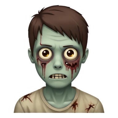 zombie, emo guy, with dark circles under his eyes and brown hair sticker