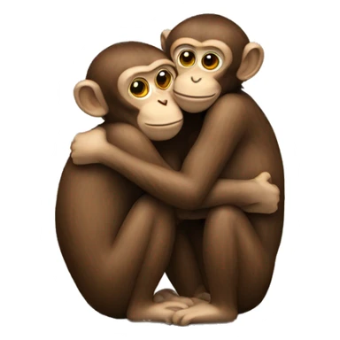 Two monkeys hugging  sticker