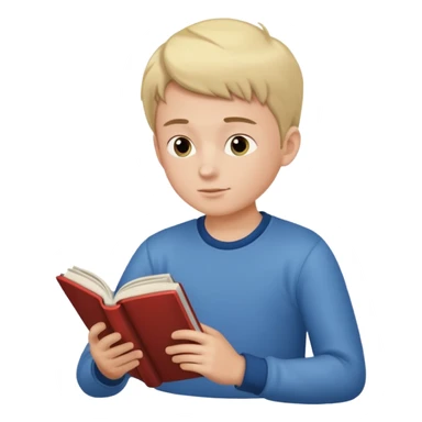 A boy morning in the reading  sticker