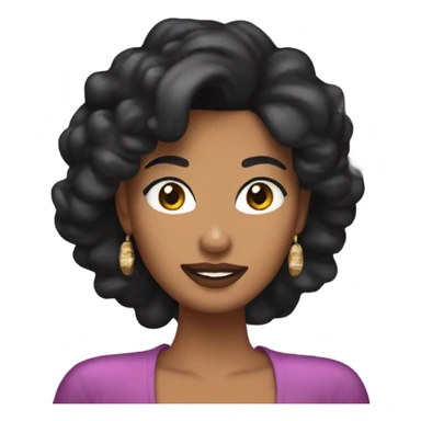 Tanned woman with black hair dressed in 1990s r&b hair, makeup, and attire  sticker