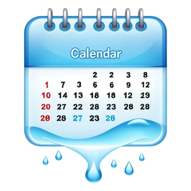 calendar with a highlighted droplet sticker