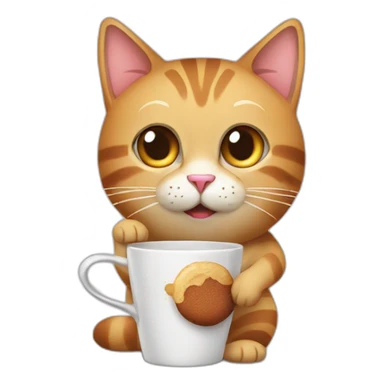 cat-with-cup-of-coffie sticker