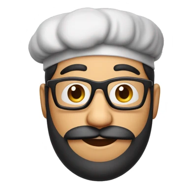 punjabi person who is chef by profession having thick beard and specs sticker