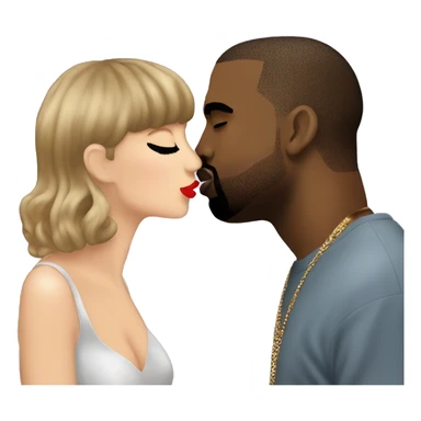 Taylor swift kissing Kanye West sticker