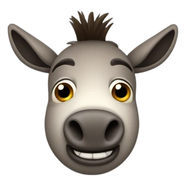 3d sphere with a cartoon Donkey skin texture with big courageous eyes sticker