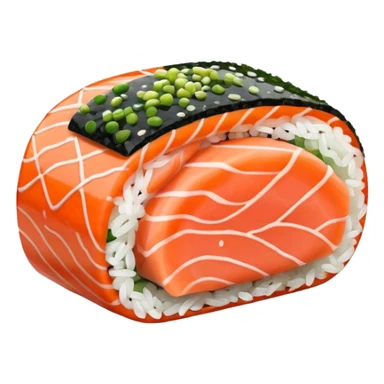 one single sushi roll slice sticker
