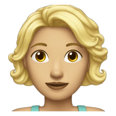 Une femme blonde sur un lit sticker