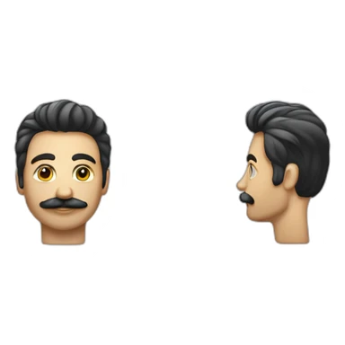 Homme au cheveux plaqué noir et à la moustache noir rectangulaire lève la main droite sticker