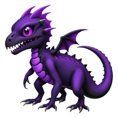 Evil Gothic Spooky Salandit-Duskull-Noibat-Fakémon-hybrid-creature (full body)  sticker